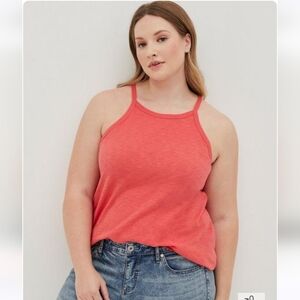 Torrid, Heritage Slub High Neck Tank, pink